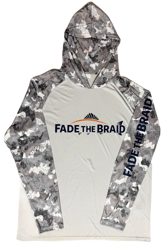 Fade the Braid Logo Long Sleeve Hooded Sun Shirt
 - Aluminum Camo UPF 50+