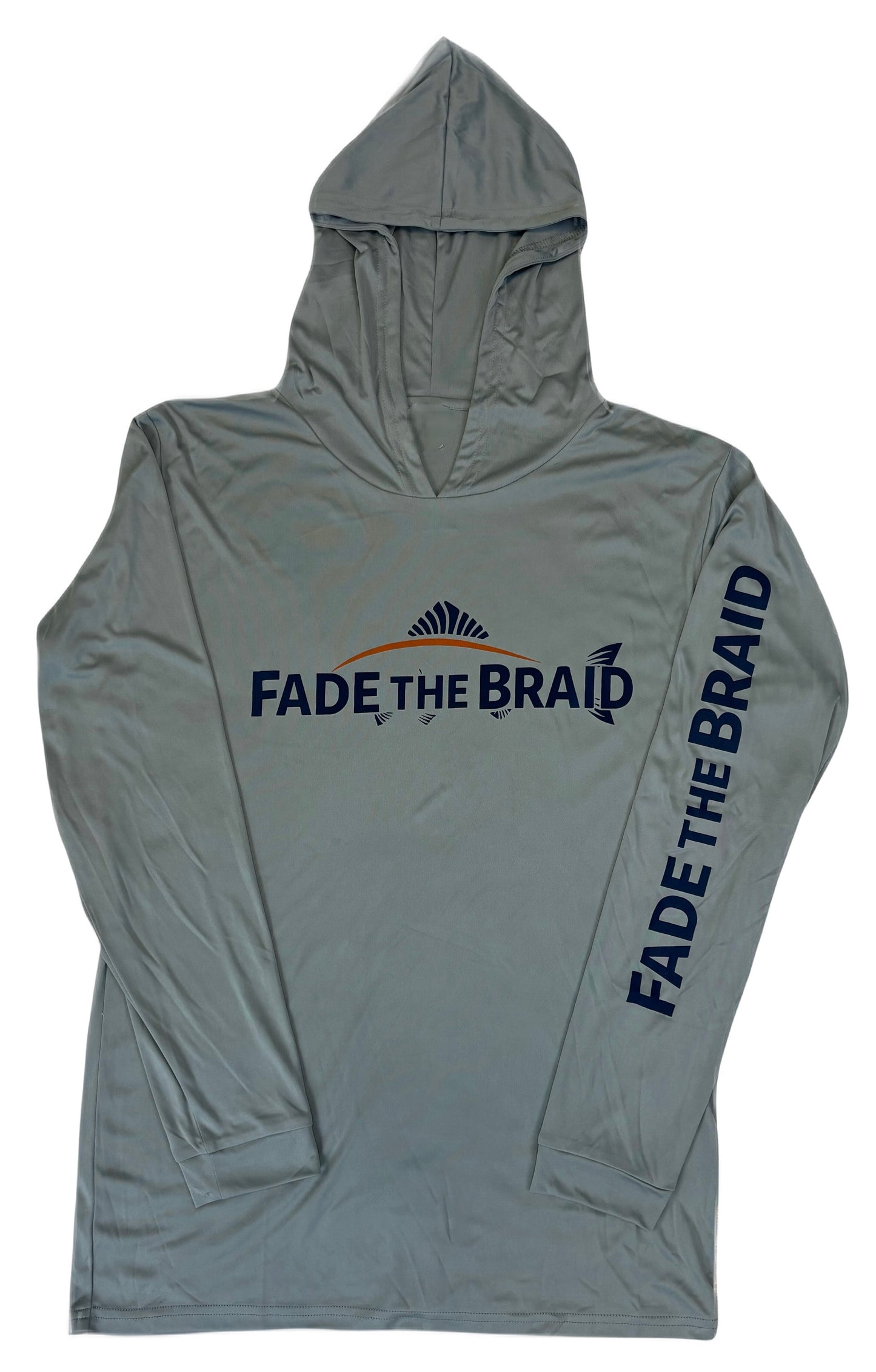 Fade the Braid Logo Long Sleeve Hooded Sun Shirt
 - Medium Grey UPF 50+