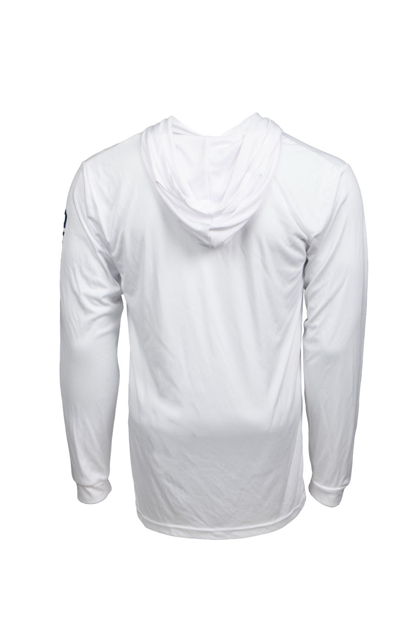 Fade the Braid Logo Long Sleeve Hooded Sun Shirt - White UPF 50+