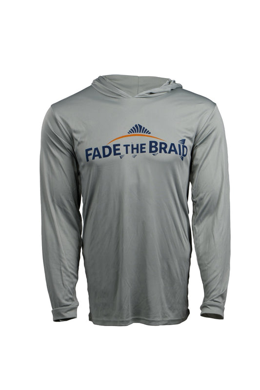Fade the Braid Logo Long Sleeve Hooded Sun Shirt
 - Medium Grey UPF 50+