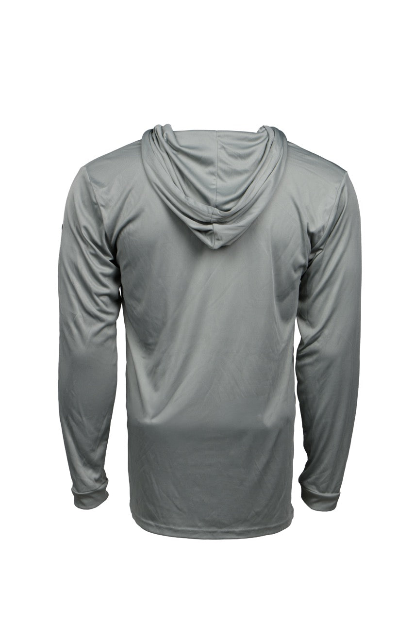 Fade the Braid Logo Long Sleeve Hooded Sun Shirt
 - Medium Grey UPF 50+