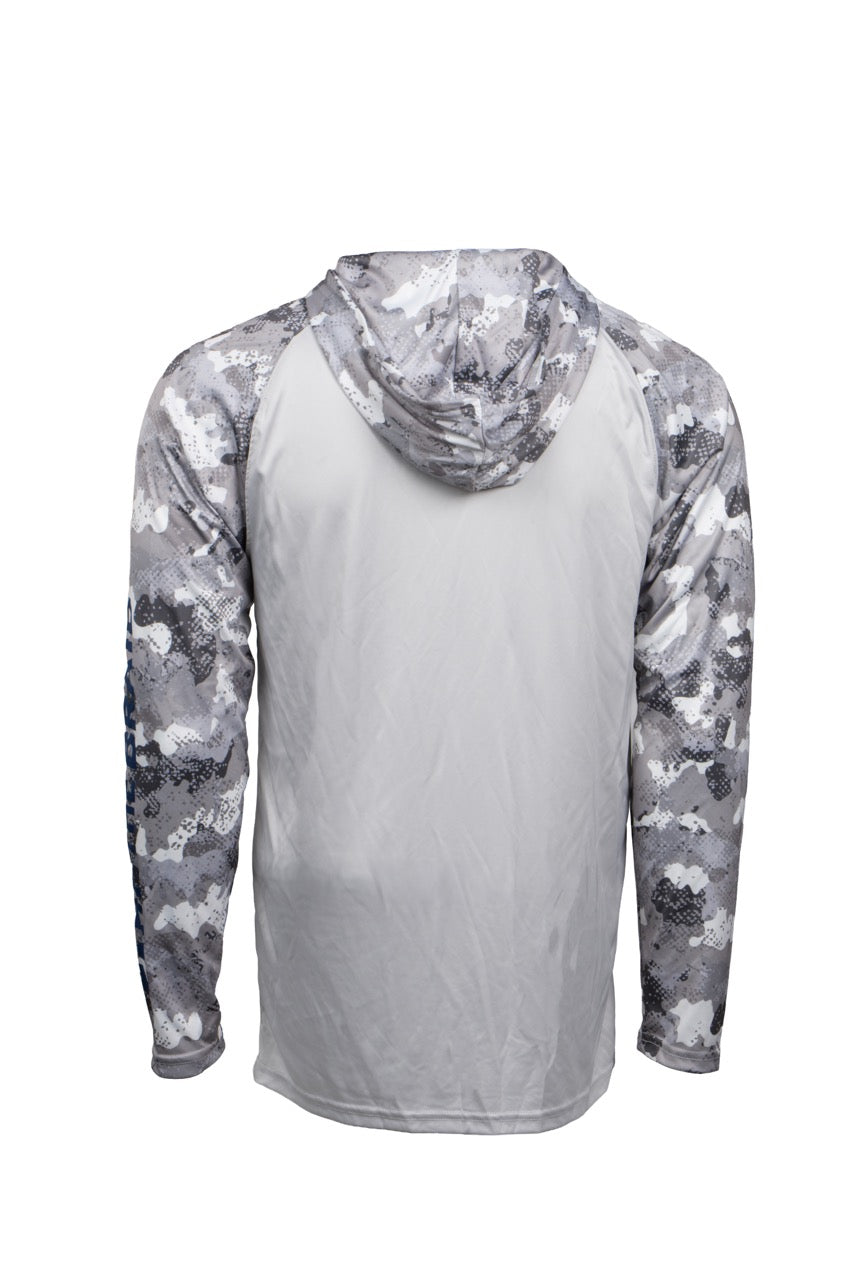 Fade the Braid Logo Long Sleeve Hooded Sun Shirt
 - Aluminum Camo UPF 50+