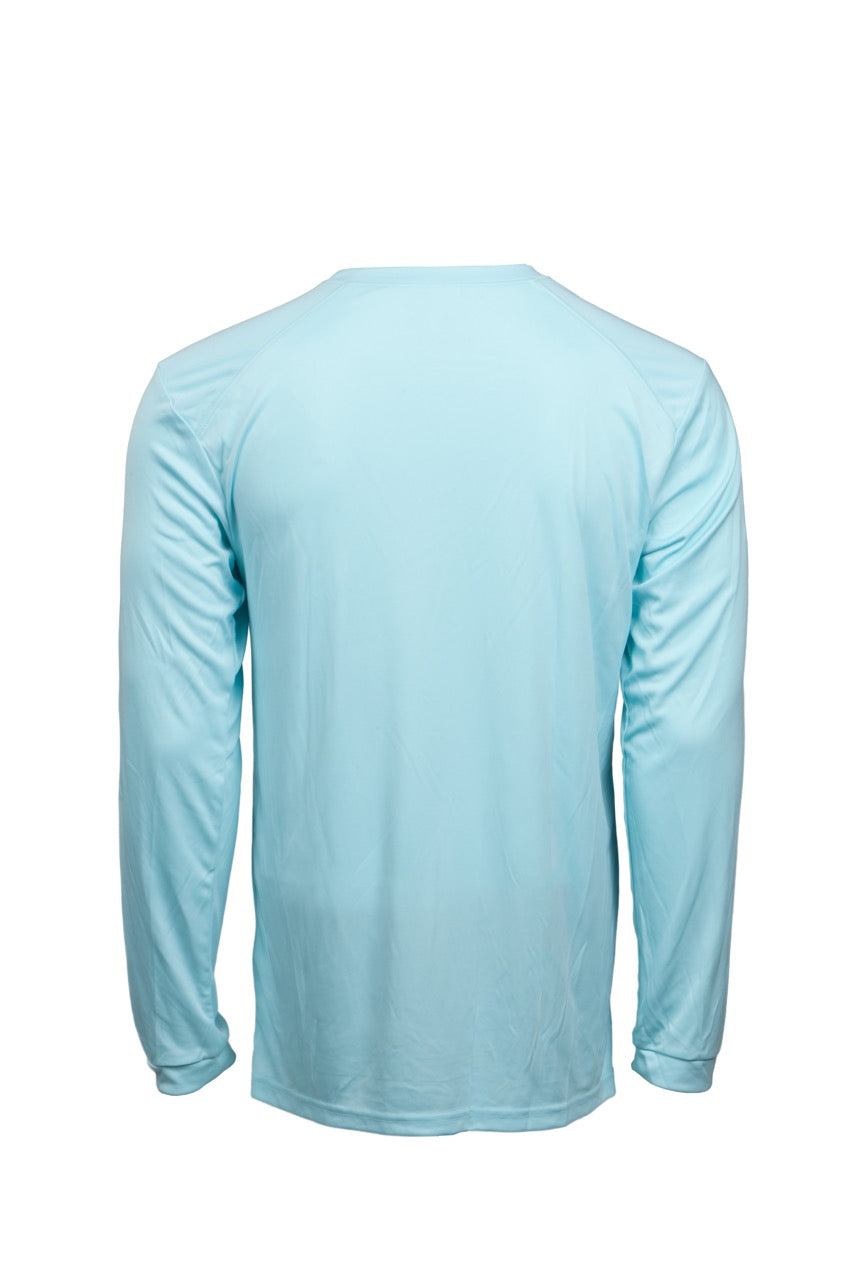 Fade the Braid Logo Long Sleeve Sun Shirt - Aqua Blue UPF 50+