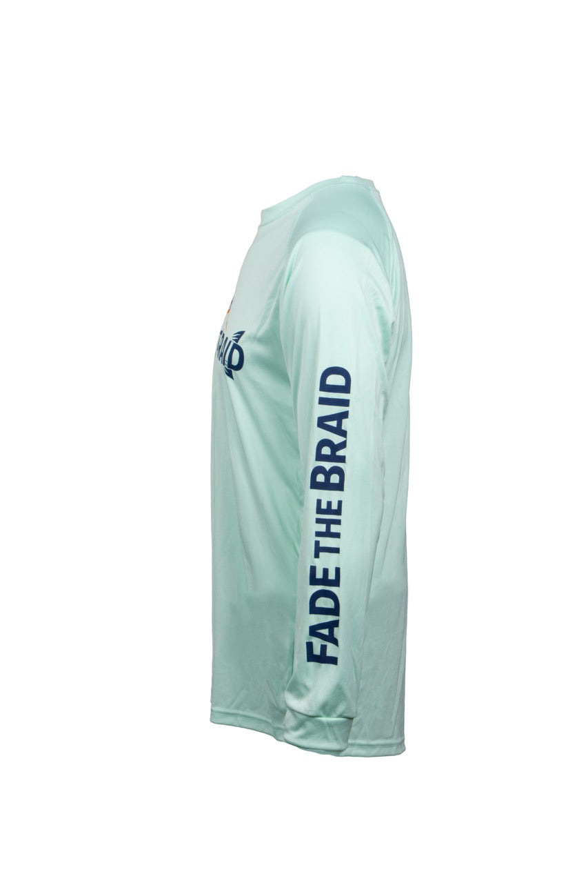 Fade the Braid Logo Long Sleeve Sun Shirt - Mint Green UPF 50+