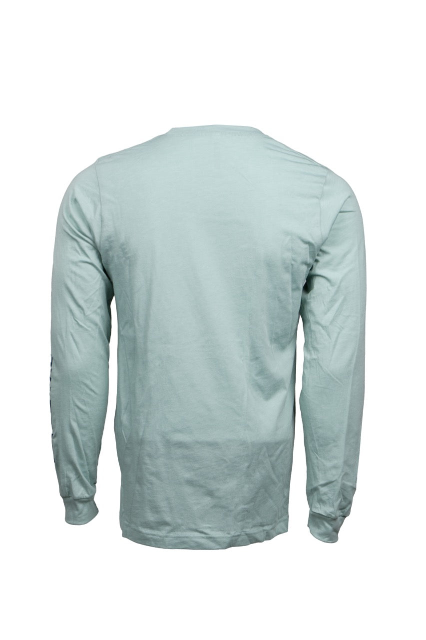 Fade the Braid Logo Long Sleeve Soft Tee - Heather Dusty Blue