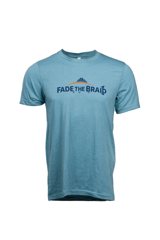 Fade the Braid Logo T-Shirt - Heather Blue Lagoon