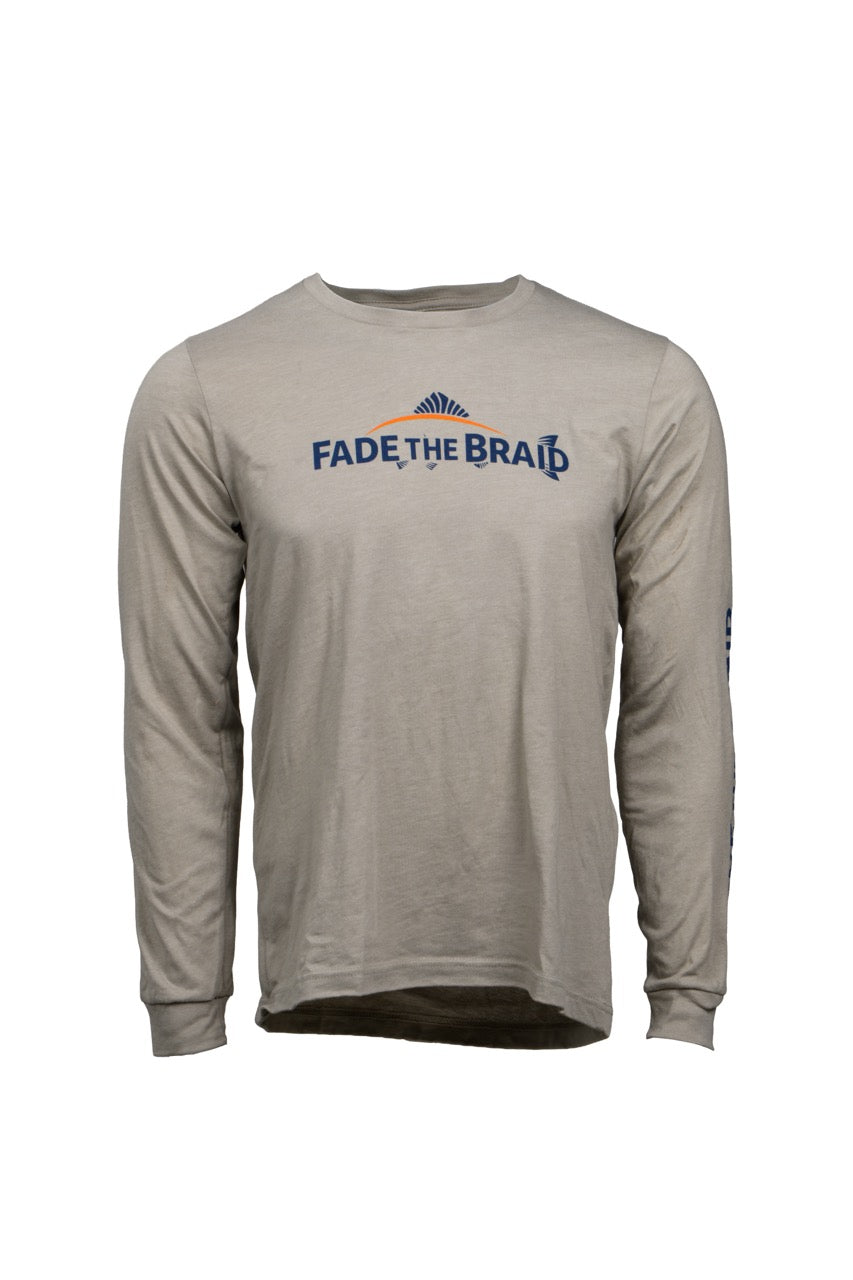 Fade the Braid Logo Long Sleeve Soft Tee - Heather Stone