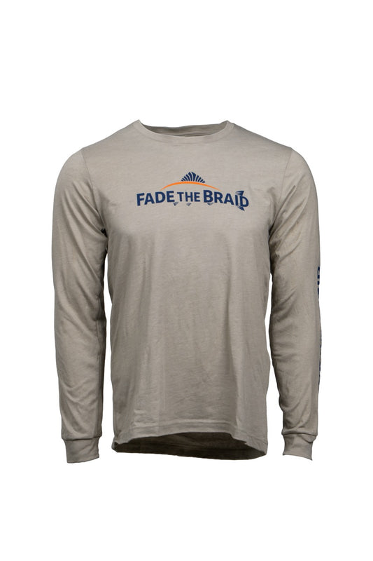 Fade the Braid Logo Long Sleeve Soft Tee - Heather Stone