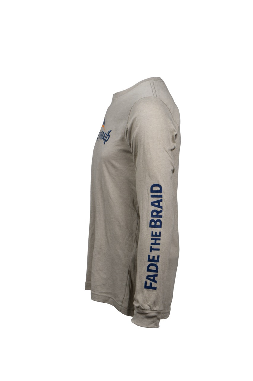 Fade the Braid Logo Long Sleeve Soft Tee - Heather Stone